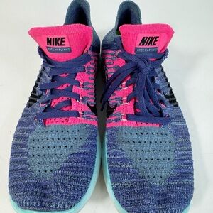 Nike Free RN Flyknit Purple Dust Pink Blue (831070-502) Women’s Size US 9